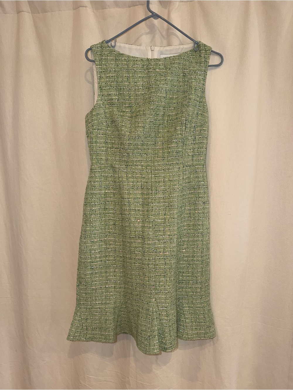 LK Bennett Green Tweed Midi Dress